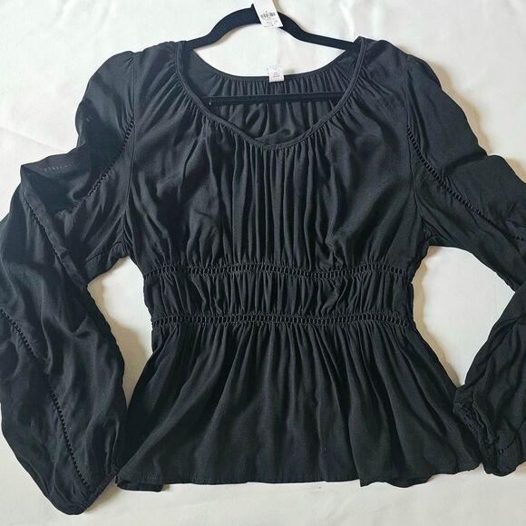 Old Navy Women's Black Peplum Top - Picture 1 of 4